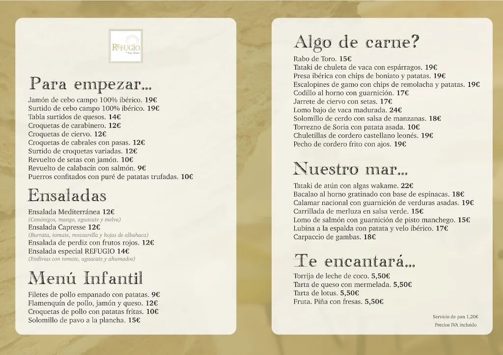 Menu_Restaurante Refugio Juan Marín_Andújar_image_1