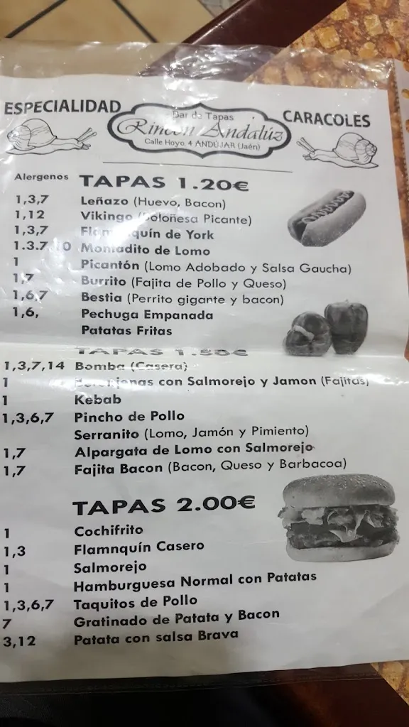 Menu_Bar Rincón Andaluz_Andújar_immagine_3