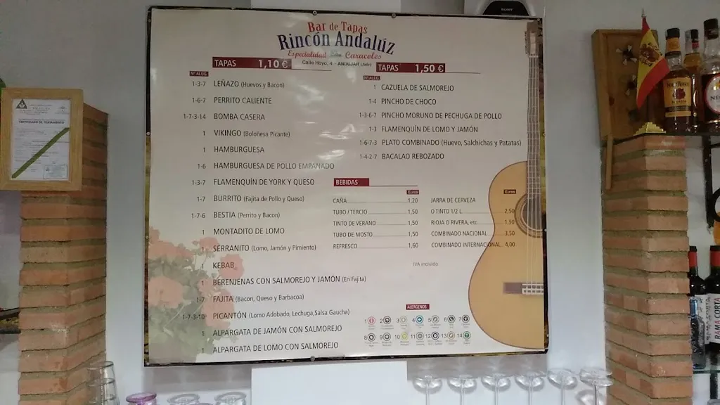 Menu_Bar Rincón Andaluz_Andújar_immagine_4