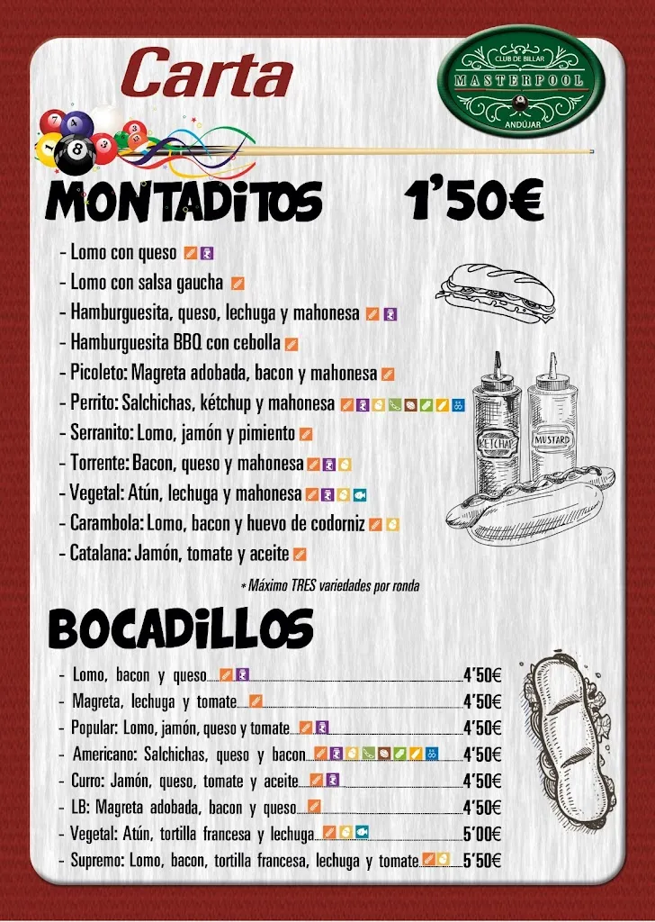 Menu_Pub cafeteria Masterpool Andujar_Andújar_image_2