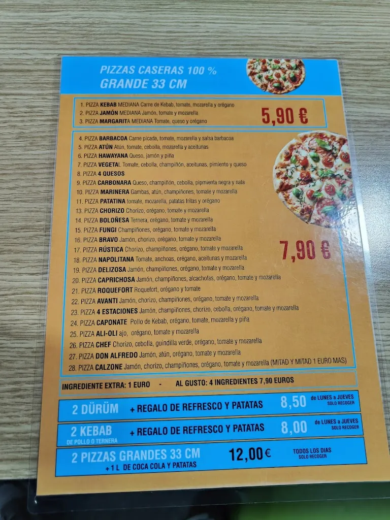 Menu_Gastro food al-andalus doner kebap_Andújar_immagine_2