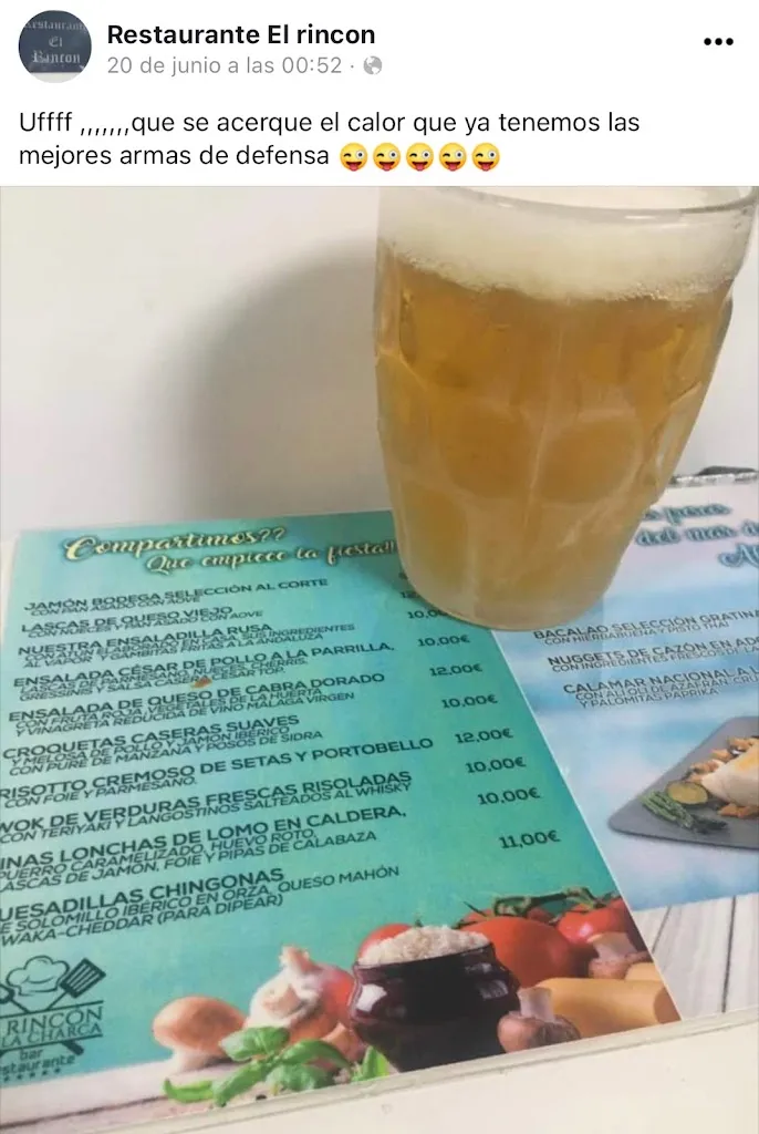 Menu_El Rincón de la Charca_Cárcheles_immagine_1