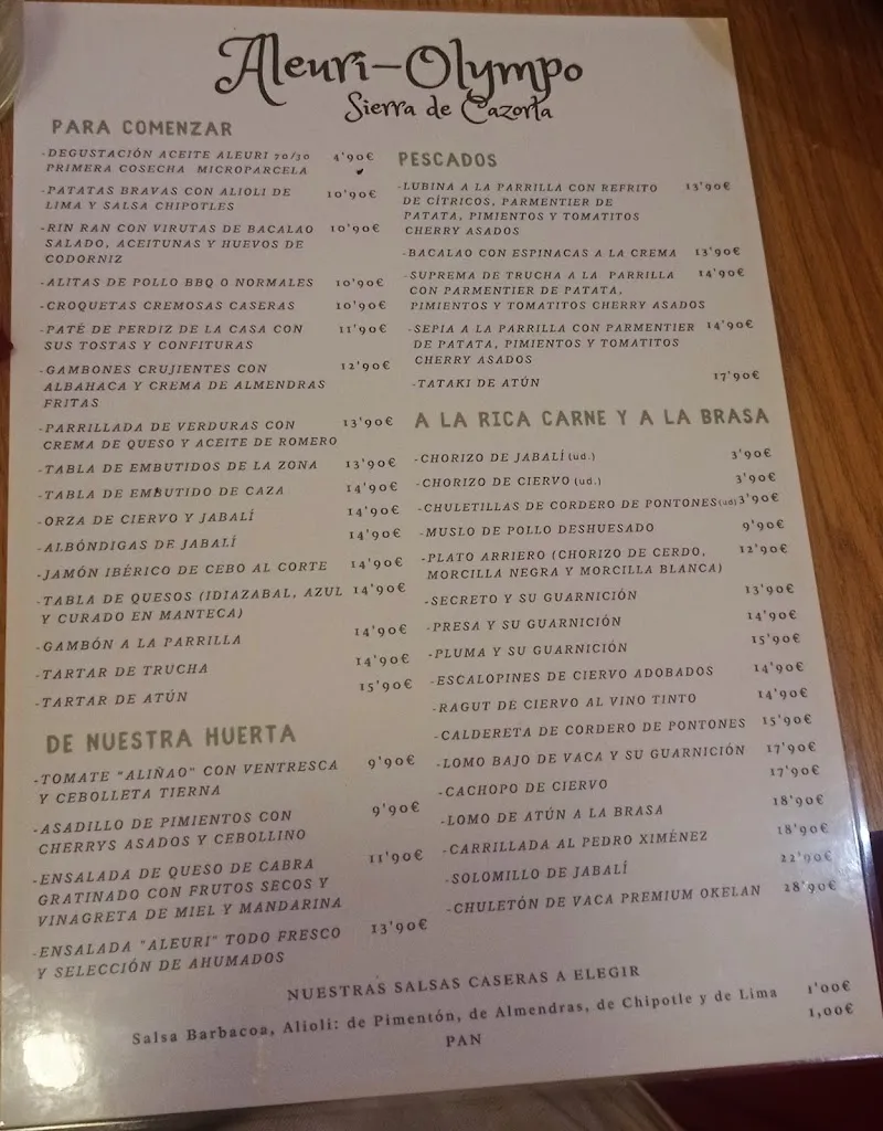 Menu_Aleuri Olympo Sierra de Cazorla_Chilluévar_image_2