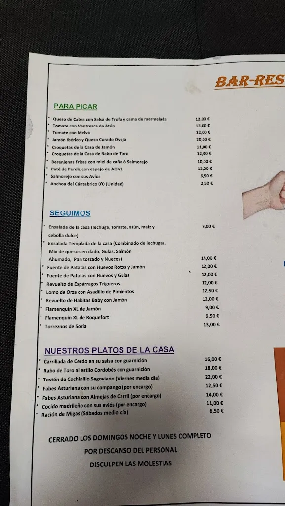 Menu_BAR RESTAURANTE Km. 42_Guardia de Jaén La_image_1