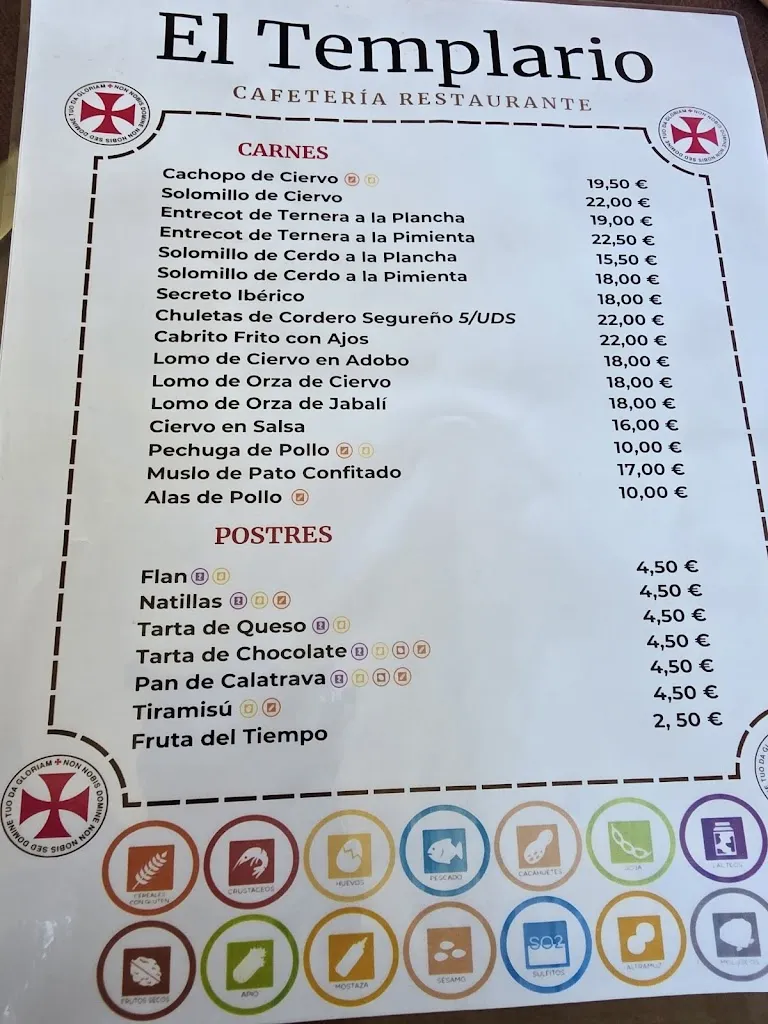 Menu_Cafeteria Restaurante El Templario_Iruela La_image_1