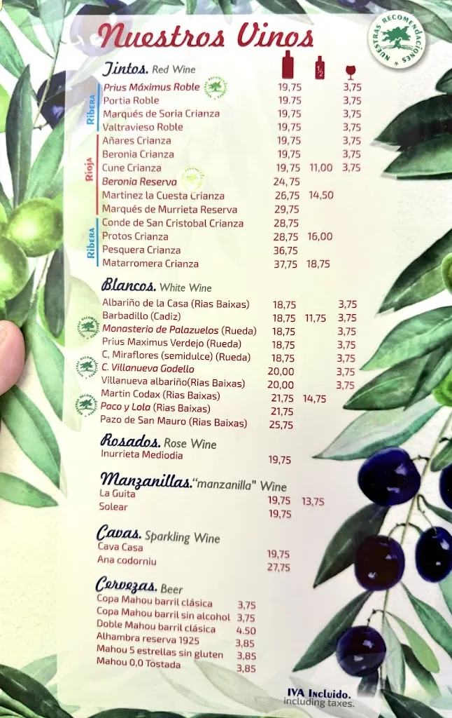 Menu_El Rincón de Jaén I_Jaén_image_1