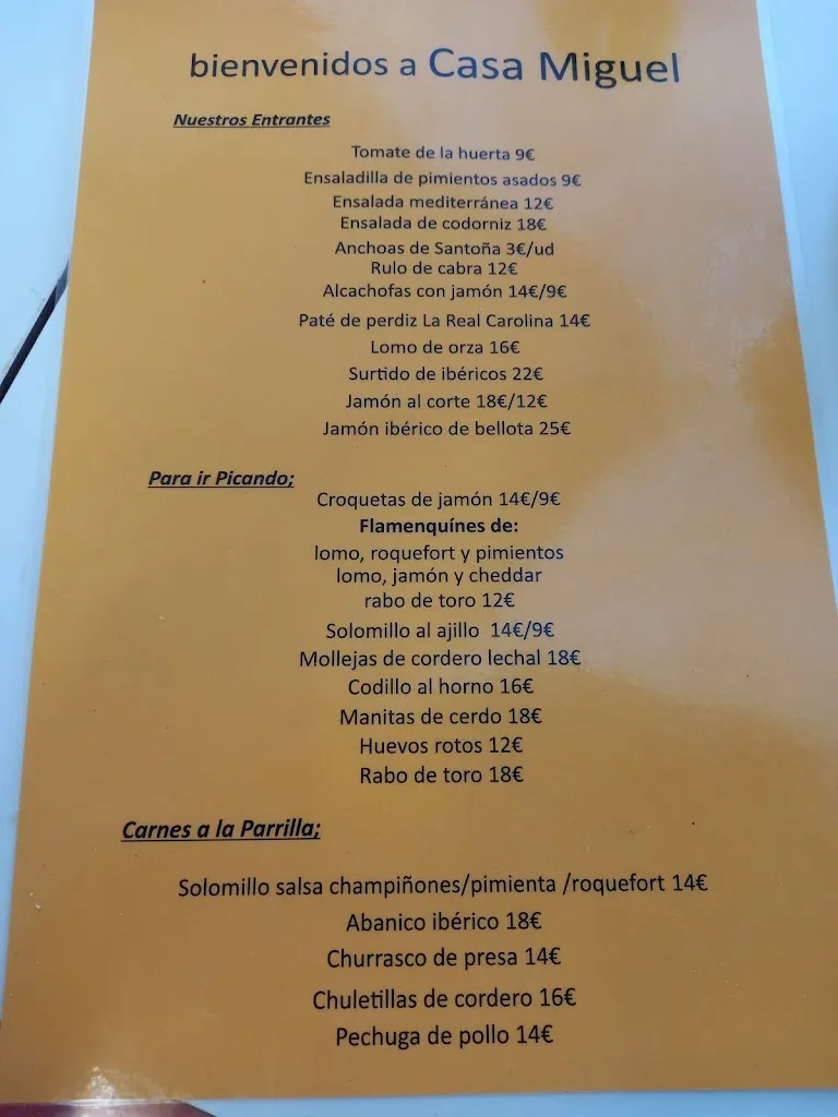 Menu_CASA MIGUEL_Fuensanta de Martos_image_2