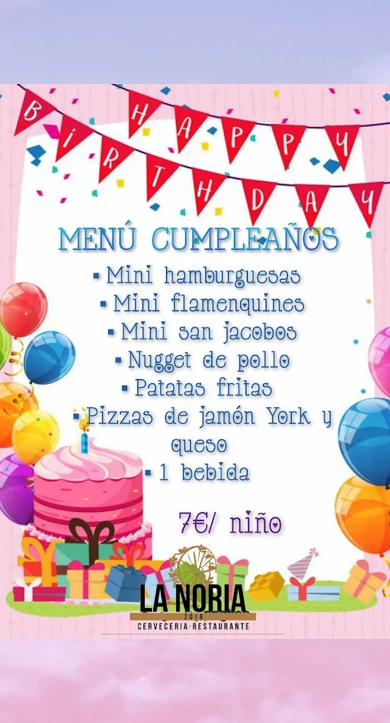 Menu_Cerveceria Restaurante La Noria 2019_Fuensanta de Martos_image_1