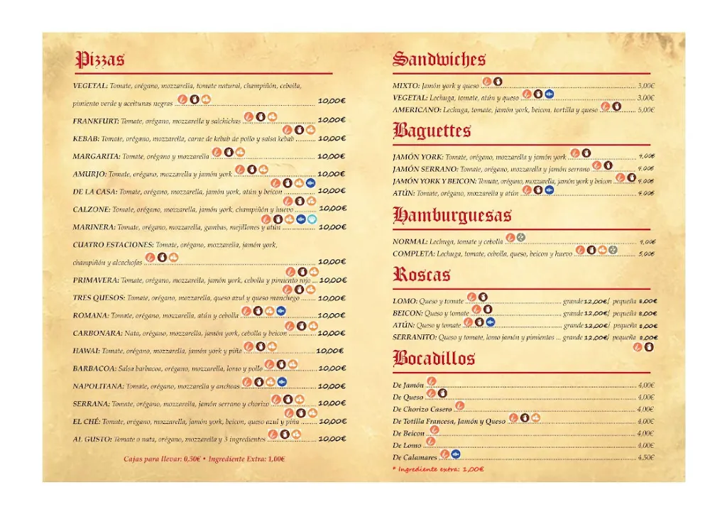 Menu_Bar Pizzería Ché_Orcera_image_1