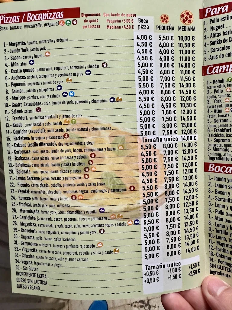 Menu_Pizzería 