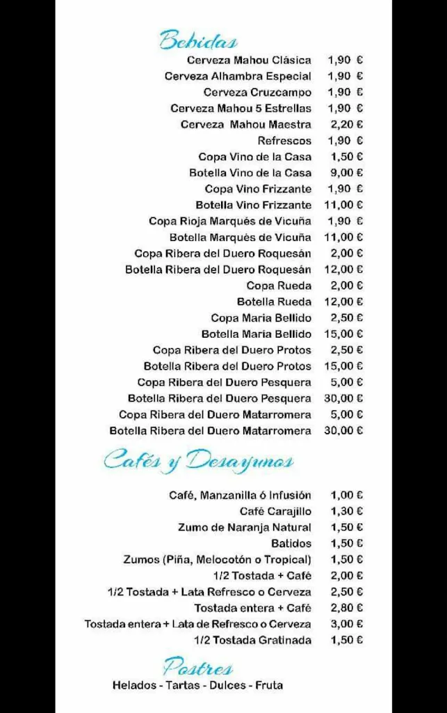 Menu_Café-Bar El Parque_Mengibar_image_1