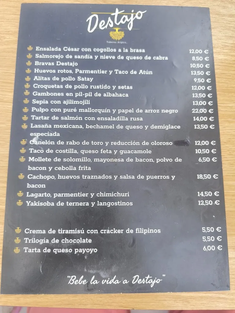 Menu_Destajo Taberna Atípica__Peal de Becerro_image_1