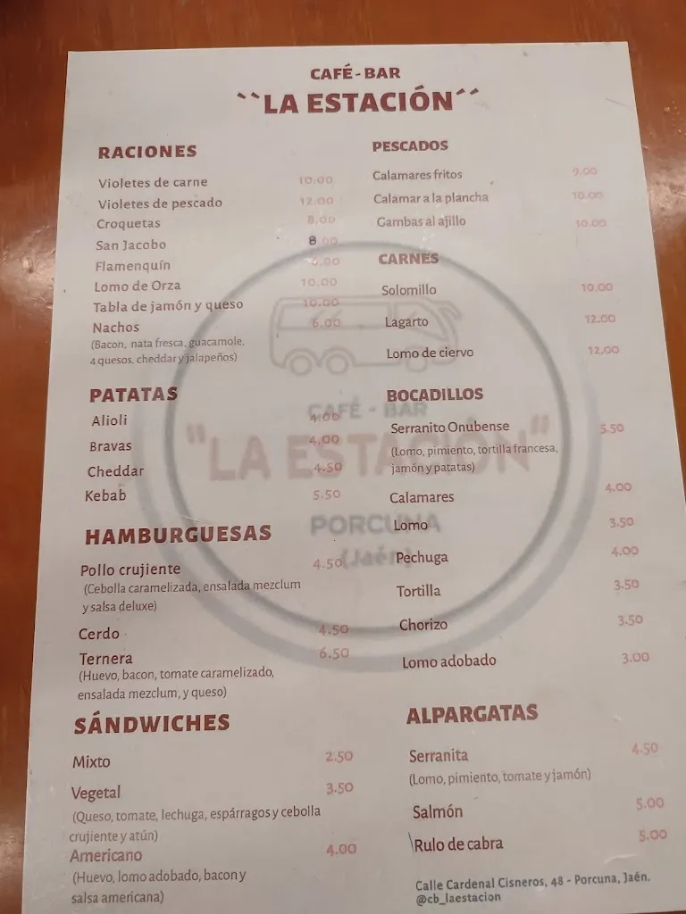 Menu_Café - Bar La Estación_Porcuna_image_1