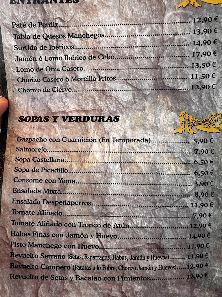 Menu_Los jardines de Despeñaperros_Santa Elena_image_1