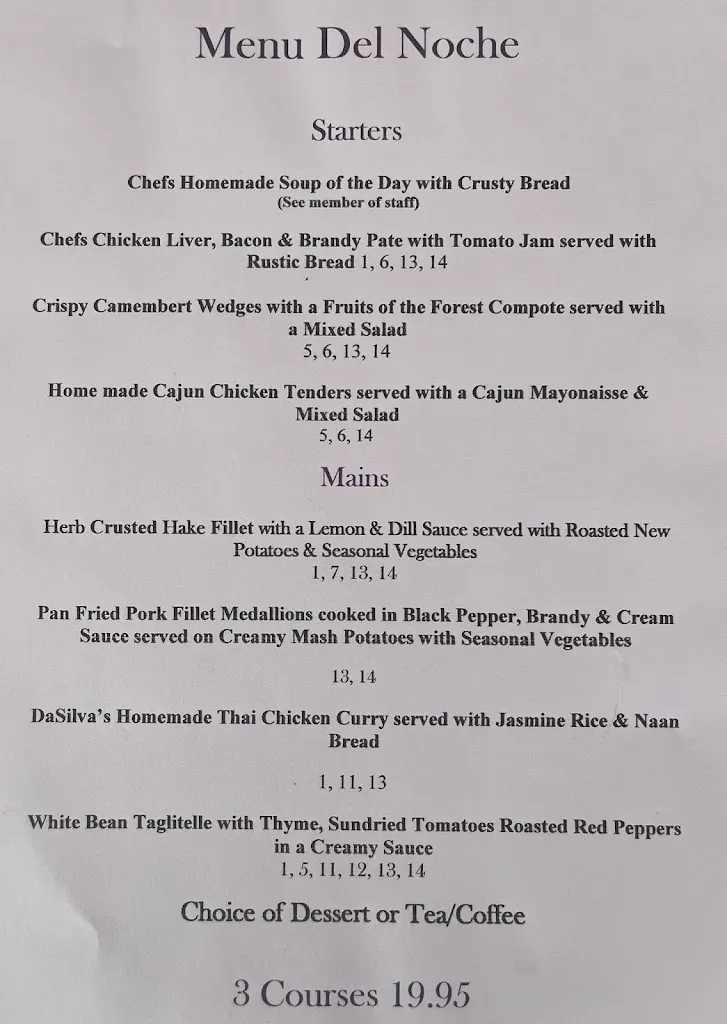 Menu_Da Silva's Restaurant Quesada_Quesada_image_3