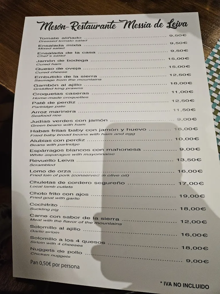 Menu_Restaurante Messia de Leiva_Segura de la Sierra_image_1