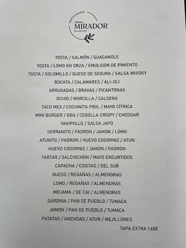Menu_Taberna Restaurante Mirador de Cástulo_Torreblascopedro_image_1
