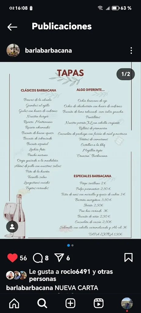 Menu_Bar La Barbacana_Santisteban del Puerto_image_1