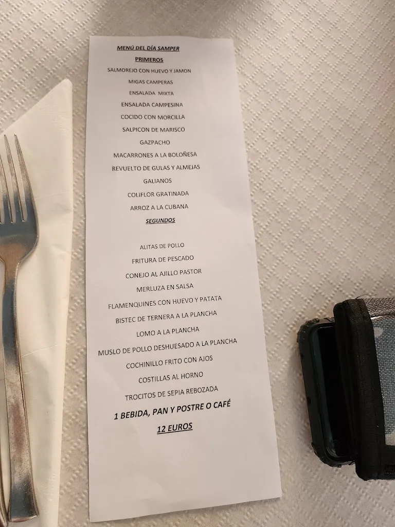 Menu_RESTAURANTE SAMPER_Santisteban del Puerto_image_1