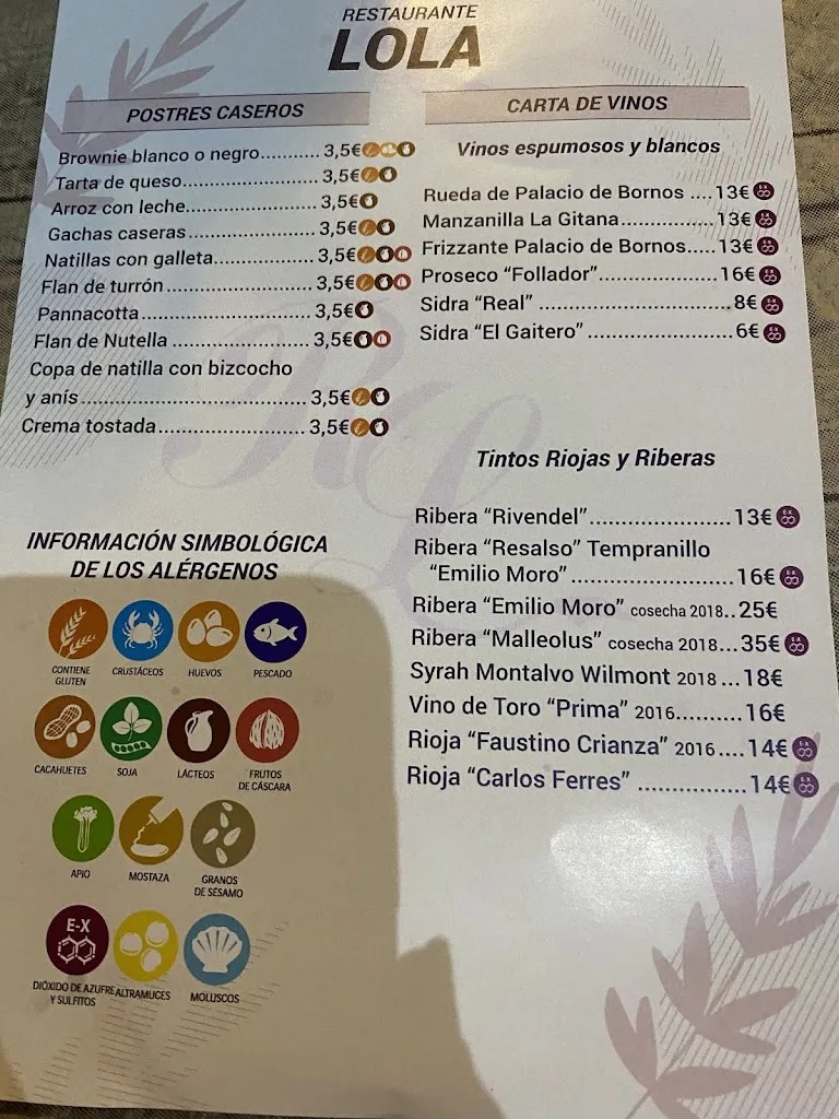 Menu_Restaurante Lola_Torre del Campo_immagine_2