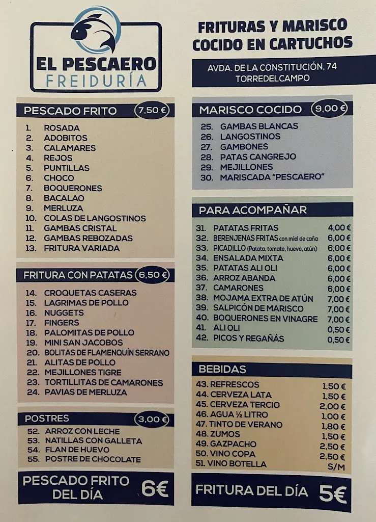 Menu_Freiduria El Pescaero_Torre del Campo_image_2