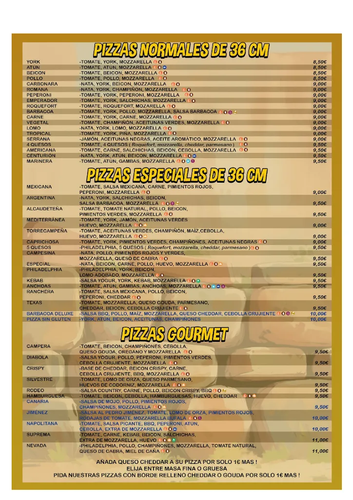 Menu_PIZZERIA CENTURIÓN TORREDELCAMPO_Torre del Campo_immagine_1