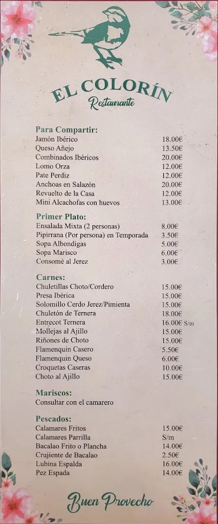 Menu_Restaurante el Colorín_Torre del Campo_image_1