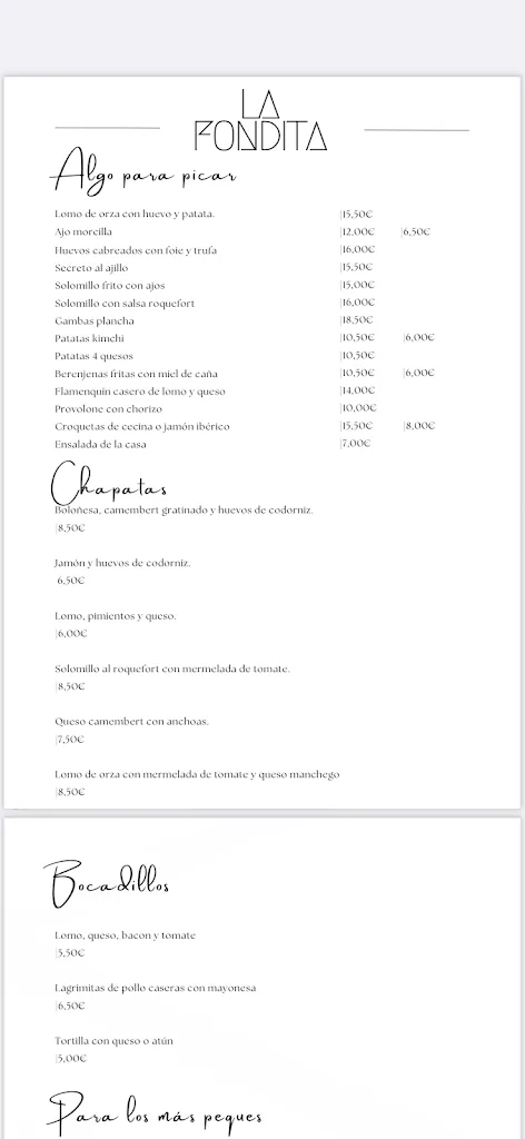 Menu_Bar La Fondita_Villacarrillo_image_1