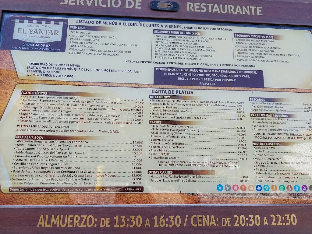 Menu_Mesón Rural el Yantar_Villacarrillo_image_3
