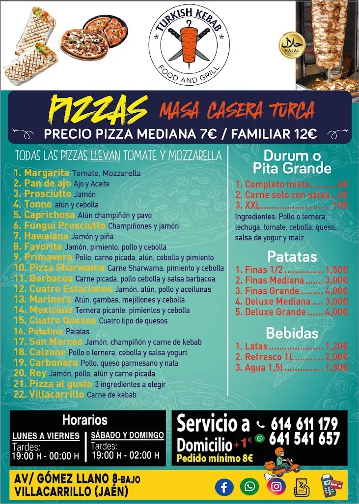 Menu_Turkish kebab &pizzeria villacarrillo_Villacarrillo_image_3