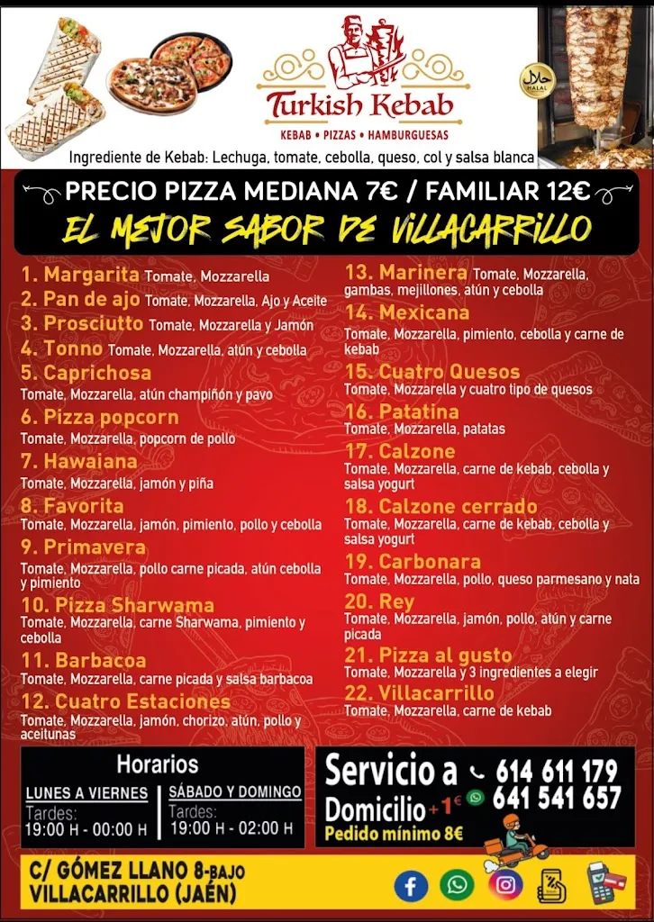 Menu_Turkish kebab &pizzeria villacarrillo_Villacarrillo_image_4