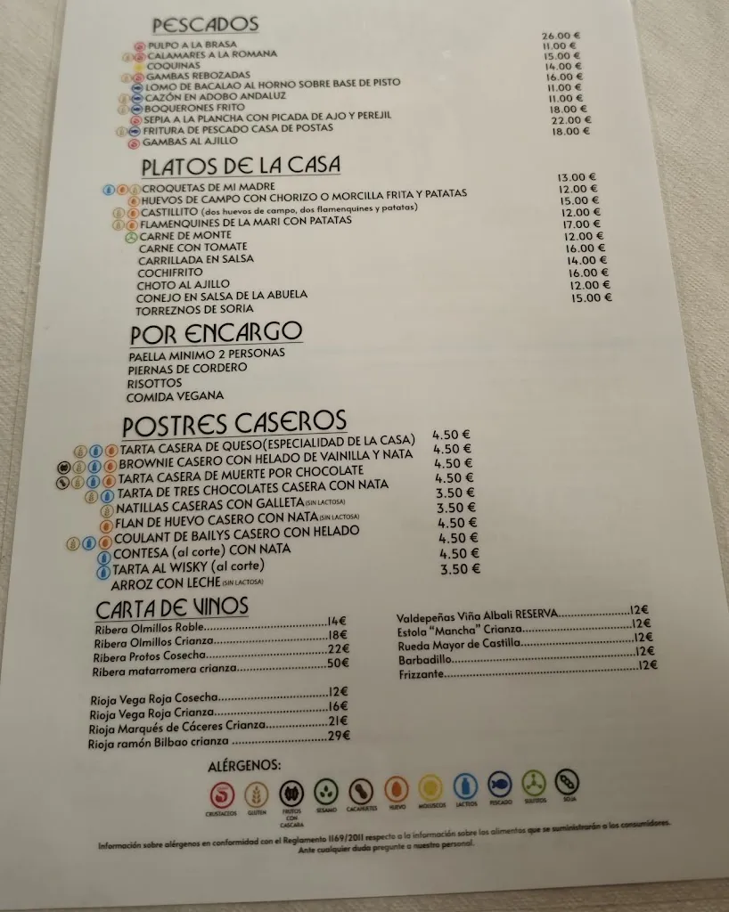 Menu_Restaurante Casa de Postas del Rey_Villanueva de la Reina_immagine_1