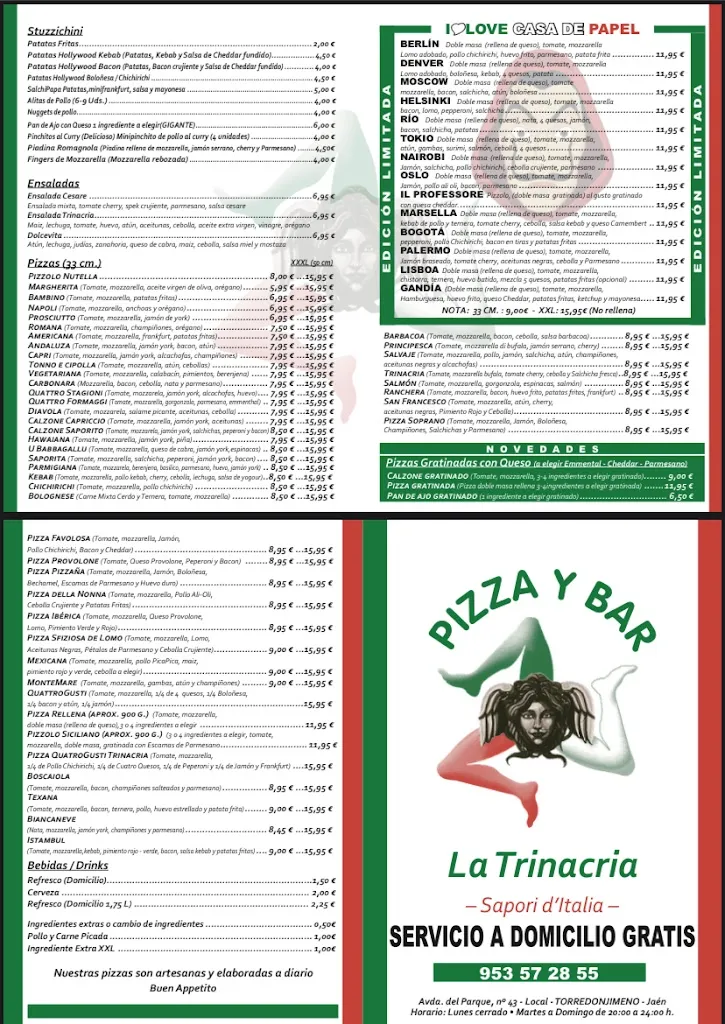 Menu_Pizza Bar La Trinacria_Torredonjimeno_image_1