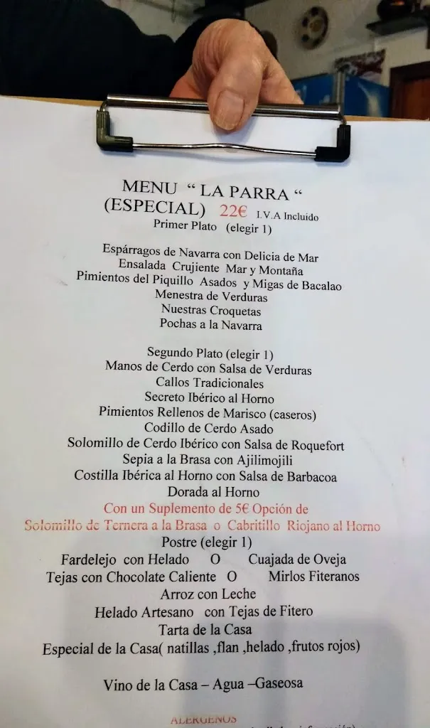 Menu_Bar Restaurante y Alojamiento La Parra_Aguilar del Río Alhama_image_1