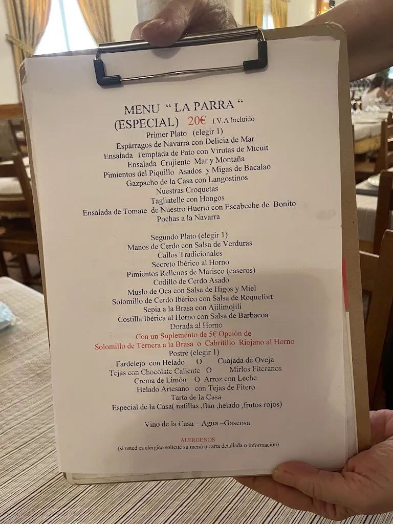 Menu_Bar Restaurante y Alojamiento La Parra_Aguilar del Río Alhama_image_2