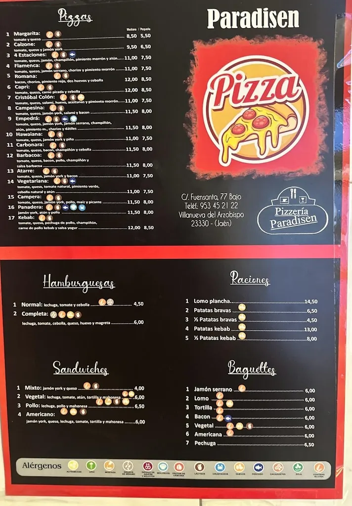 Menu_Pizzería Paradise_Villanueva del Arzobispo_image_2