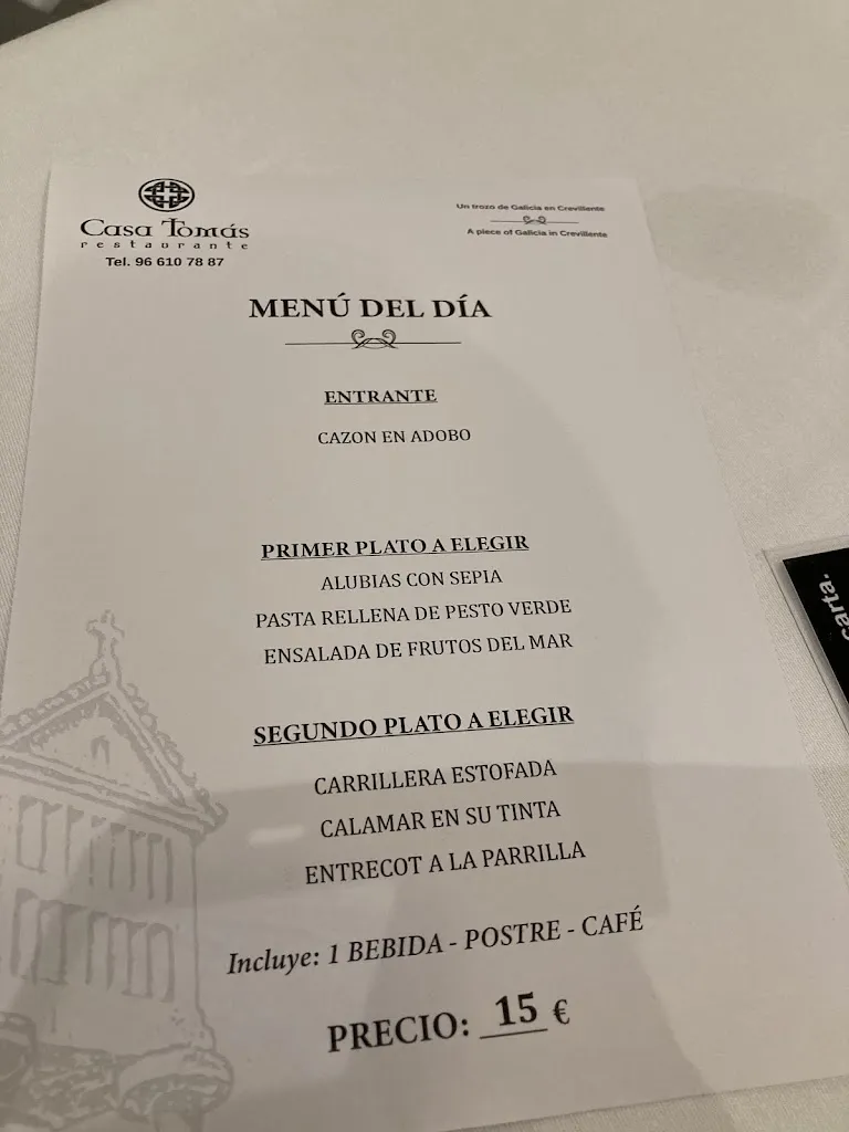 Menu_Casa Tomás Restaurante Crevillente | Alicante_Crevillent_image_4