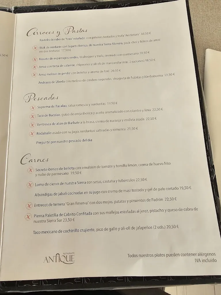 Menü_Antique Restaurante y Tapas_Úbeda_Bild_2