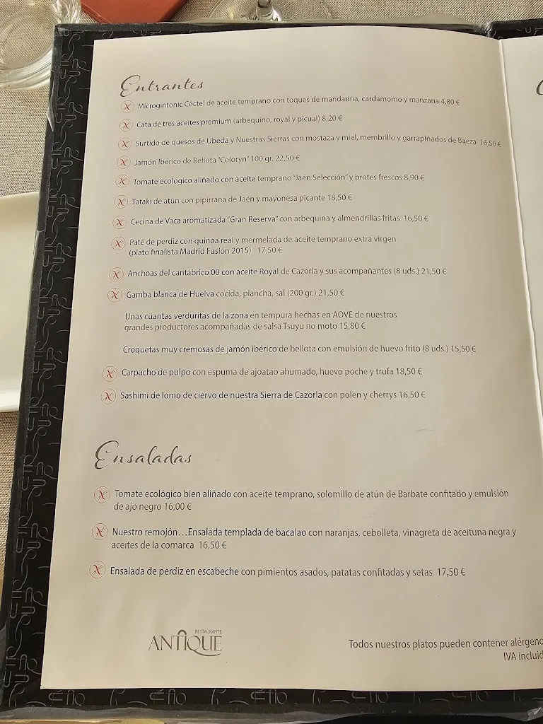 Menü_Antique Restaurante y Tapas_Úbeda_Bild_3