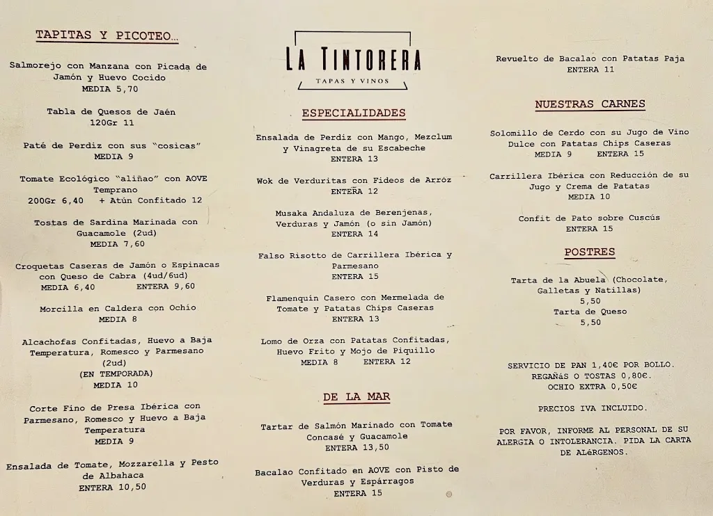 Menu_Taberna La Tintorera_Úbeda_image_2