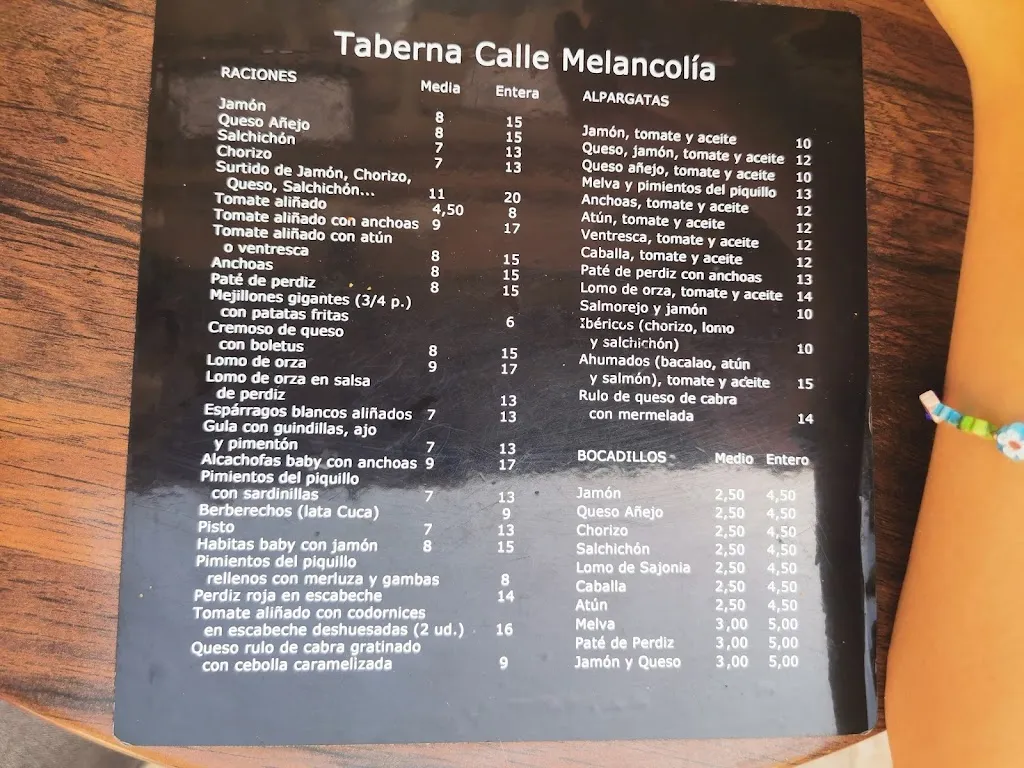 Menu_Taberna Calle Melancolía_Úbeda_image_2