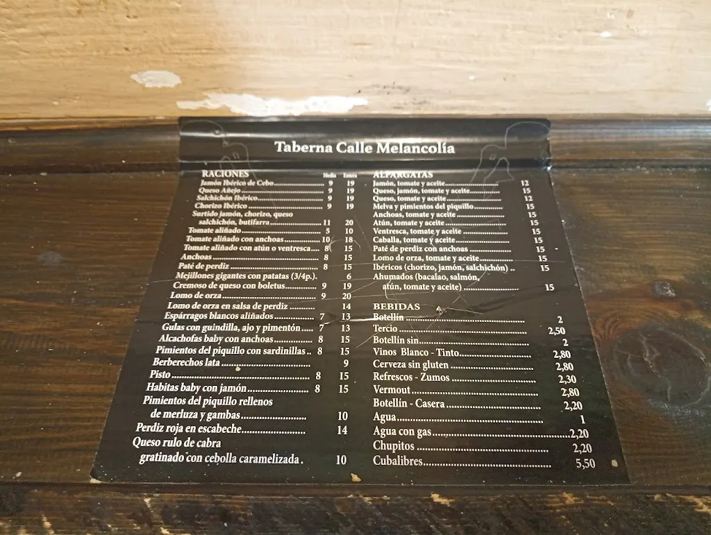 Menu_Taberna Calle Melancolía_Úbeda_image_4