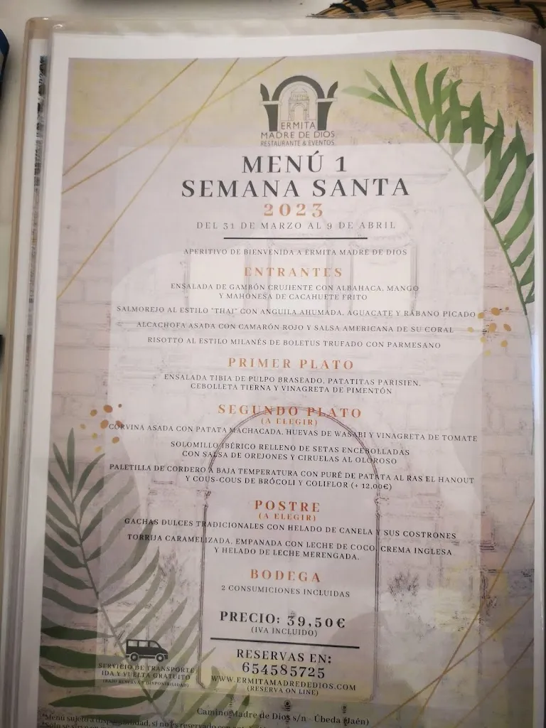 Menu_Ermita Madre de Dios del Campo_Úbeda_image_3