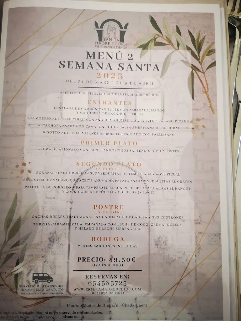 Menu_Ermita Madre de Dios del Campo_Úbeda_image_4