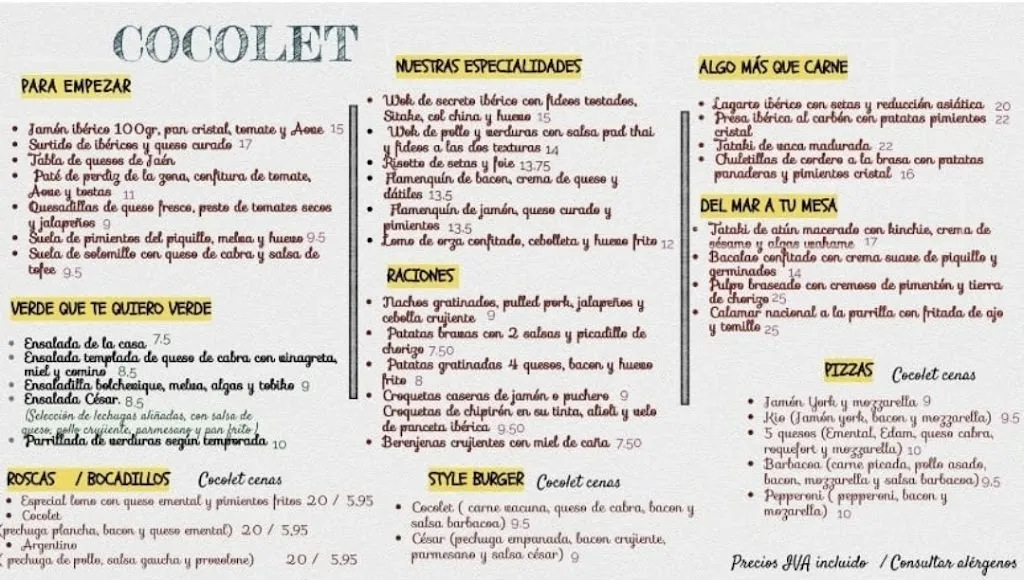 Menu_COCOLET Restaurante-Tapas_Úbeda_immagine_2