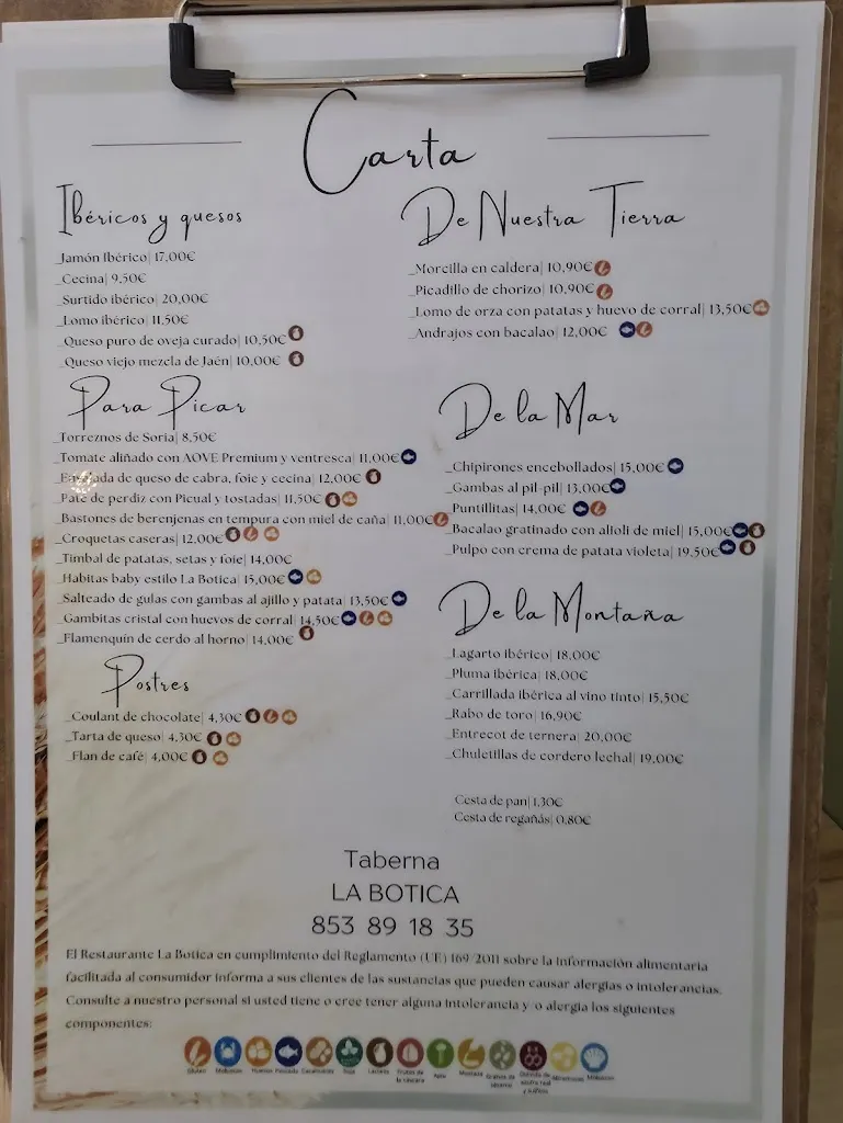 Menu_Taberna La Botica_Úbeda_immagine_3