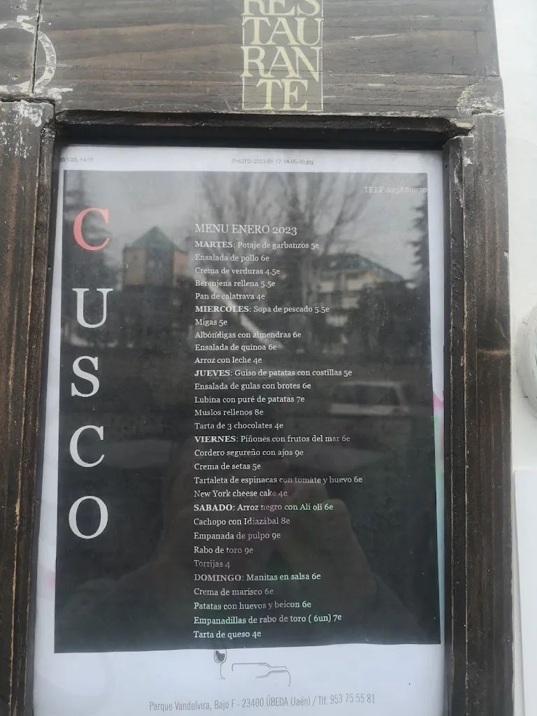 Menu_Restaurante Cusco_Úbeda_image_1