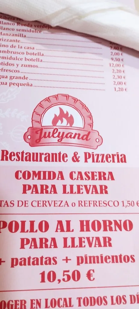 Menu_Restaurante Pizzería Julyand_Úbeda_image_1