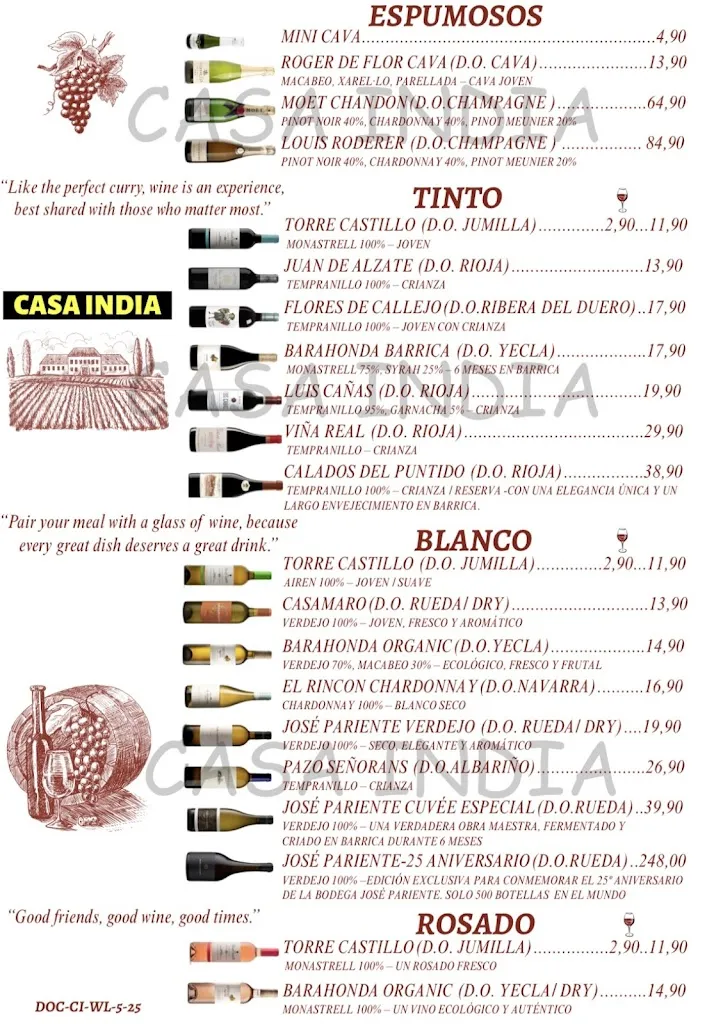Menu_Casa India Restaurant_Bezares_image_3