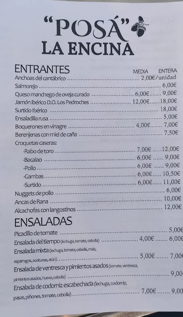 Menu_Posá La Encina Hostal Cardeña_Cárdenas_image_1